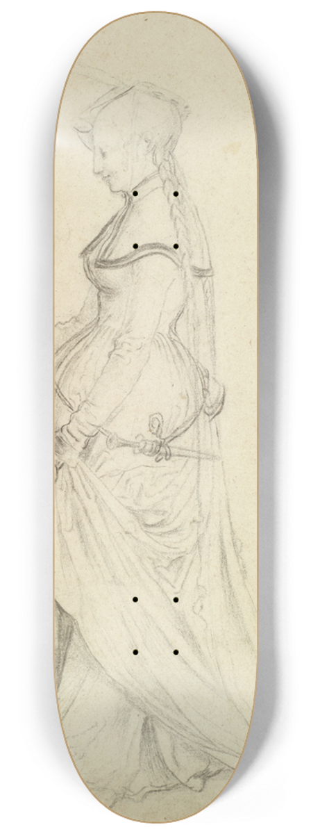 Niklaus Manuel - Studie zu einer Trichten Jungfrau 8.25 inch art skate deck