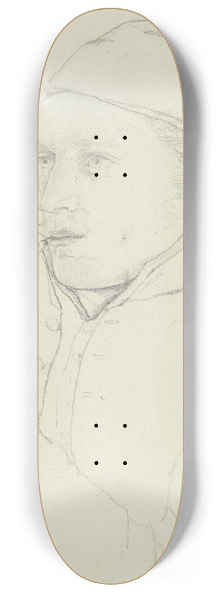 Nikolaus Hoff - Bildnis eines rauchenden bayerischen Soldaten, einem Reisegefhrten des Knstlers 8.25 inch art skate deck