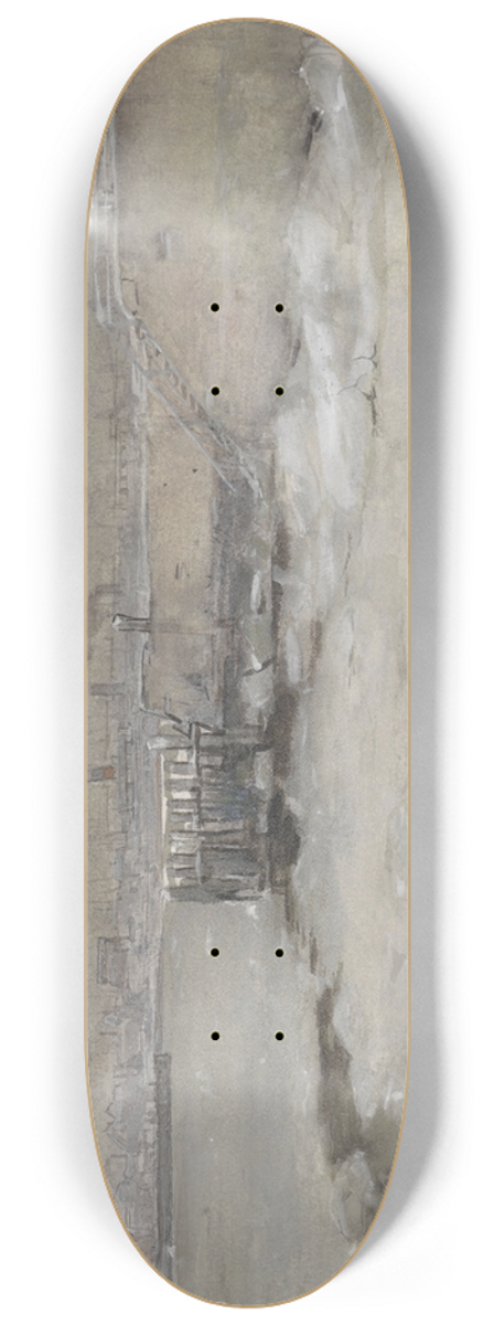 Adolf le Comte - Het kruien van het ijs op de Maas te Rotterdam 8.25 inch art skate deck