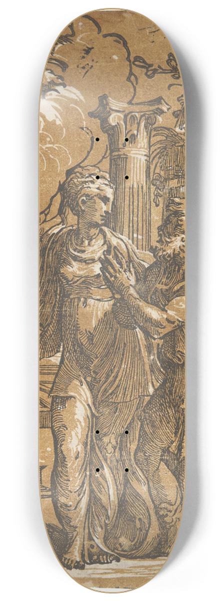 Antonio da Trento - Augustus og den tiburtinske sibylle 8.25 inch art skate deck