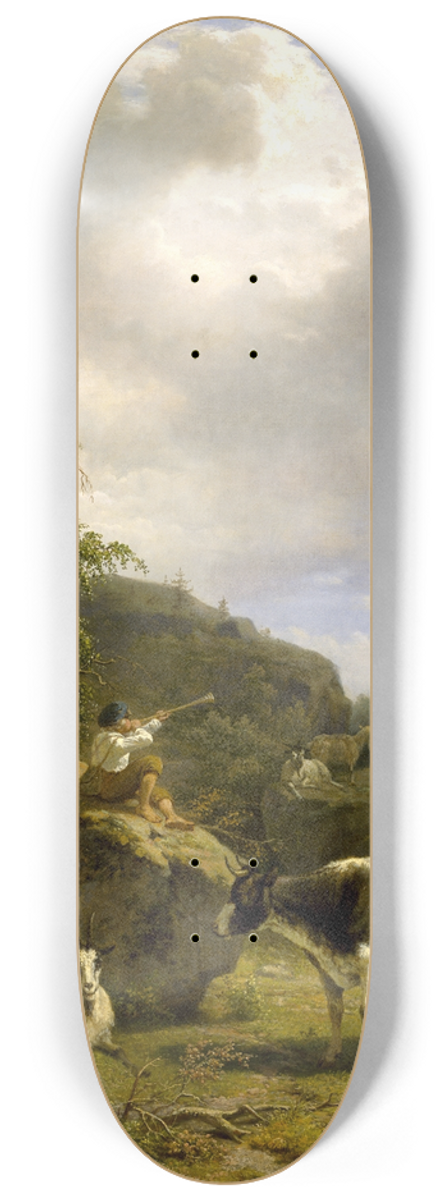 Nils Andersson - Forest Landscape with a Shepherd Boy and Cattle 8.25 inch art skate deck