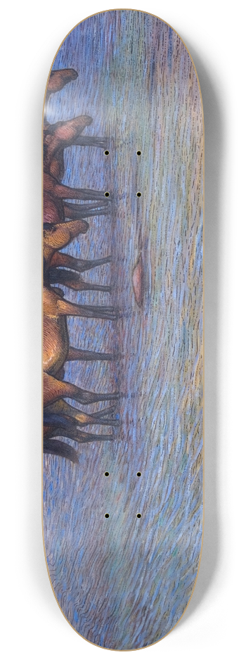 Nils Kreuger - Horses Cooling Themselves in Water 8.25 inch art skate deck