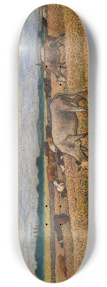 Nils Kreuger - Landscape with Cows 8.25 inch art skate deck