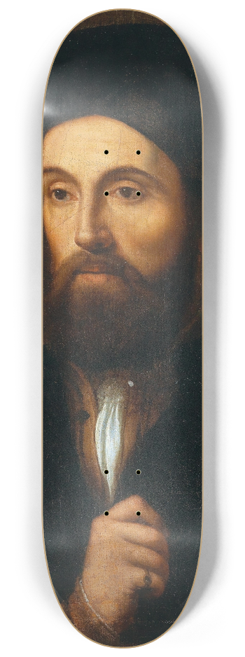 North Italian School - Portrait Of A Man 8.25 inch art skate deck