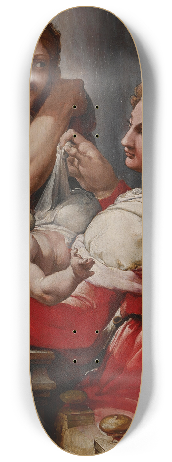 Nosadella (Giovanni Francesco Bezzi) - The Holy Family with Saint John the Baptist 8.25 inch art skate deck