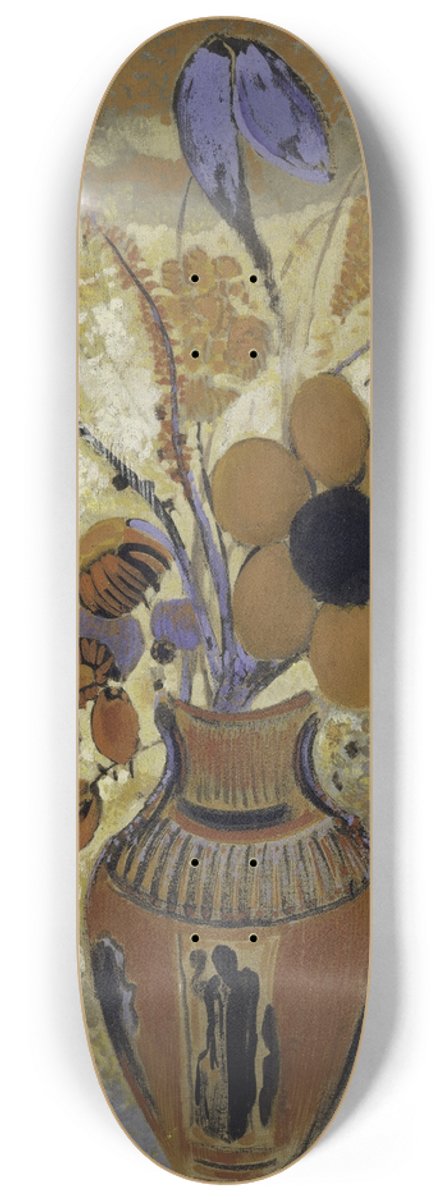 Odilon Redon - Etruscan Vase with Flowers 8.25 inch art skate deck