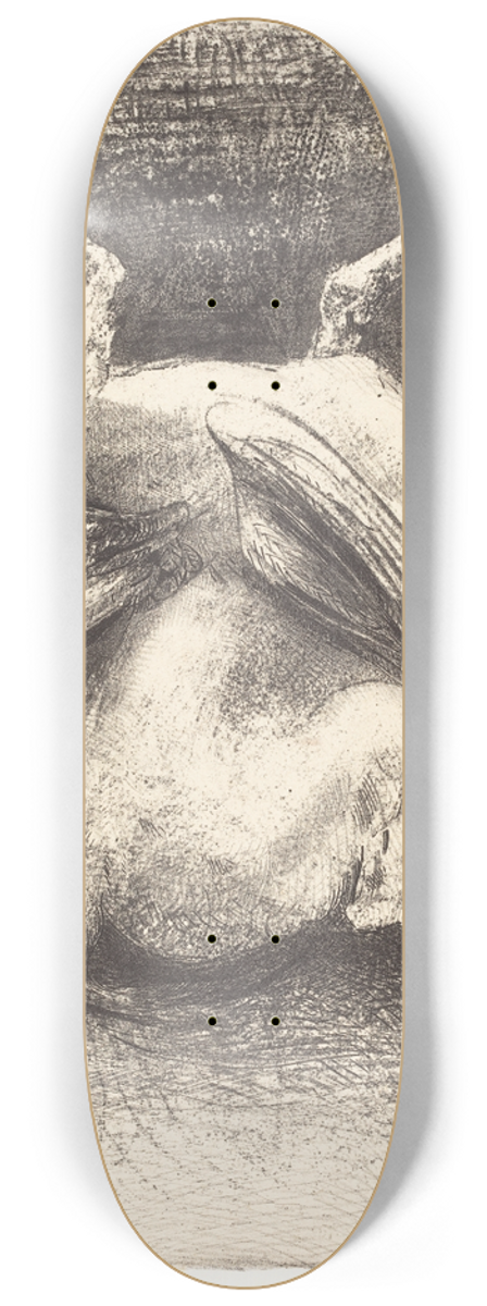 Odilon Redon - LAile impuissante neleva point la bete en ces noirs espaces (The impotent wing did not lift the animal into that black space 8.25 inch art skate deck