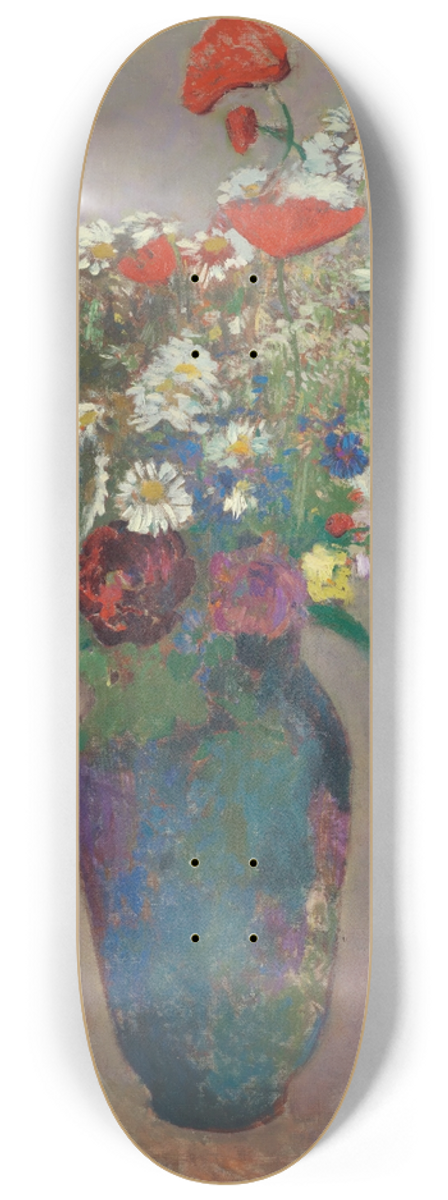 Odilon Redon - Vision; vase of flowers 8.25 inch art skate deck
