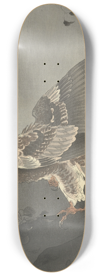 Ohara Koson - Eagle lurking for prey 8.25 inch art skate deck
