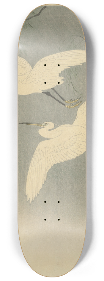 Ohara Koson - Little Egrets in flight 8.25 inch art skate deck
