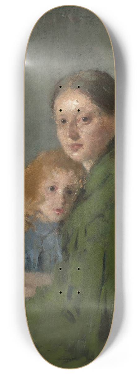 Olga Boznanska - Study of a woman with a girl 8.25 inch art skate deck