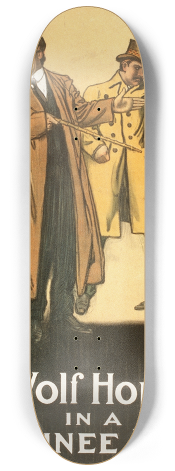 Otis Lithograph Co - De Wolf Hopper in A matinee idol 8.25 inch art skate deck