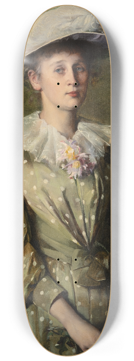 Ottilie Wilhelmine Roederstein - Portrait of Helene Roederstein (The Painters Sister) 8.25 inch art skate deck