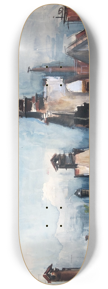 Otto Geigenberger - Kamin-Ruinen in Ulm 8.25 inch art skate deck