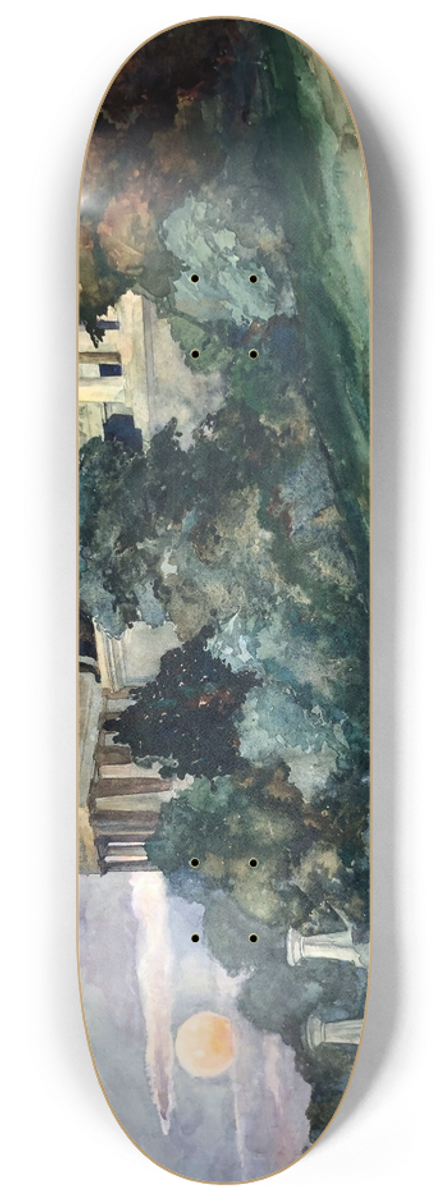 Otto Geigenberger - Sonnenuntergang an der Bavaria und Ruhmeshalle in Mnchen 8.25 inch art skate deck