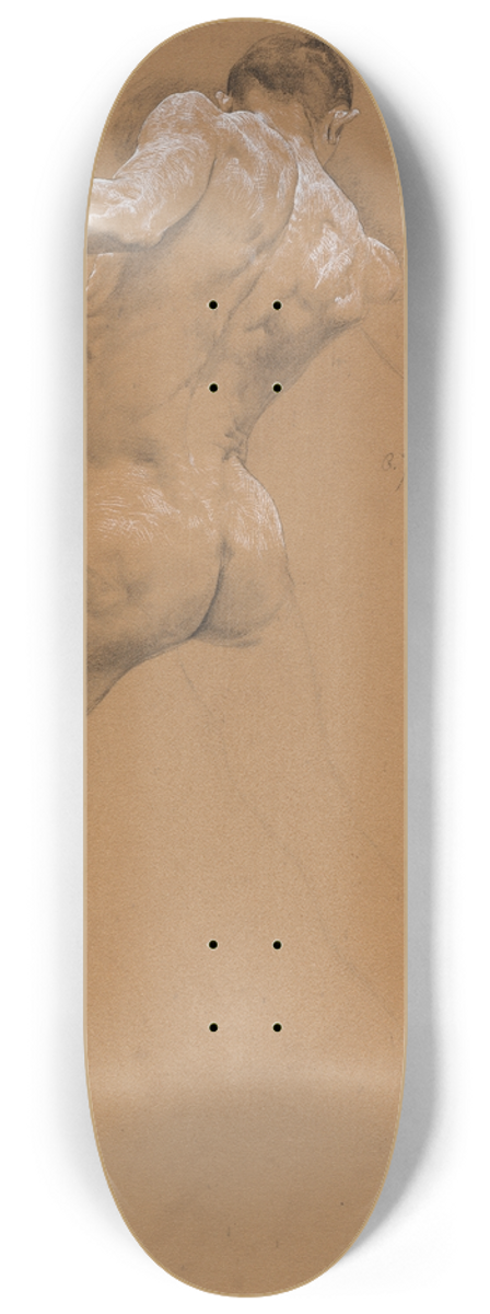 Otto Greiner - Standing Male Nude from Behind 8.25 inch art skate deck