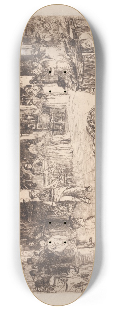 Otto Henry Bacher - Old Market, Florence 8.25 inch art skate deck