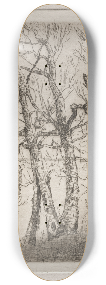 Otto Henry Bacher - Woods by the Lake 8.25 inch art skate deck