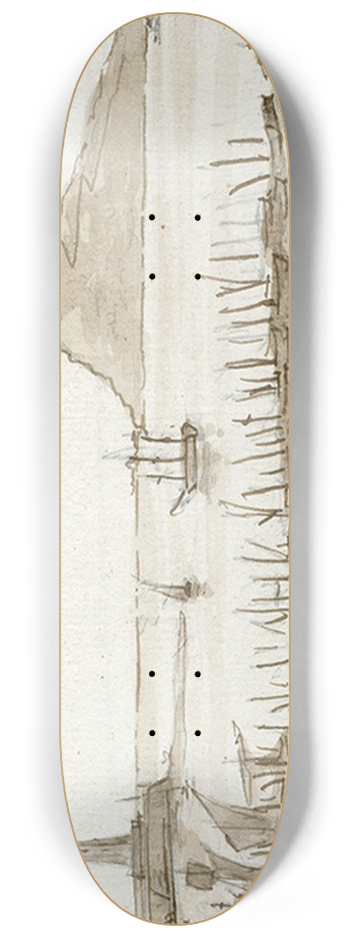 Otto Howen - Gezicht op de haven van Barcelona 8.25 inch art skate deck