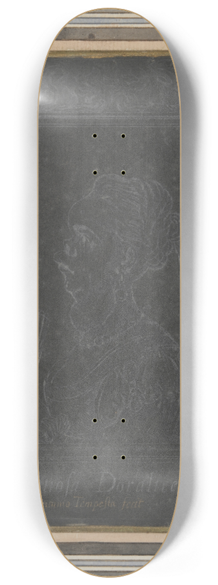 Antonio Tempesta - Caricature of a noblewoman 8.25 inch art skate deck