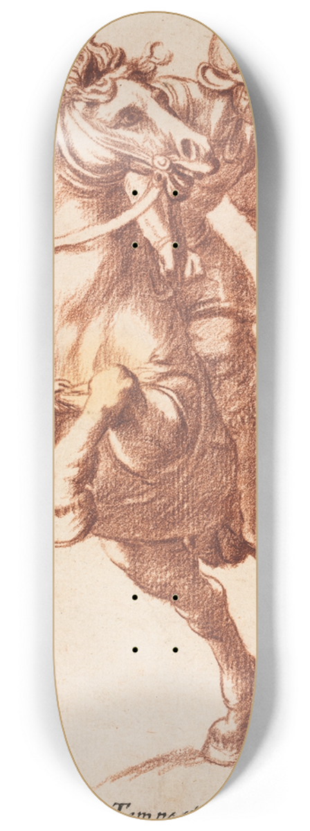 Antonio Tempesta - Rearing Horse and Rider 8.25 inch art skate deck