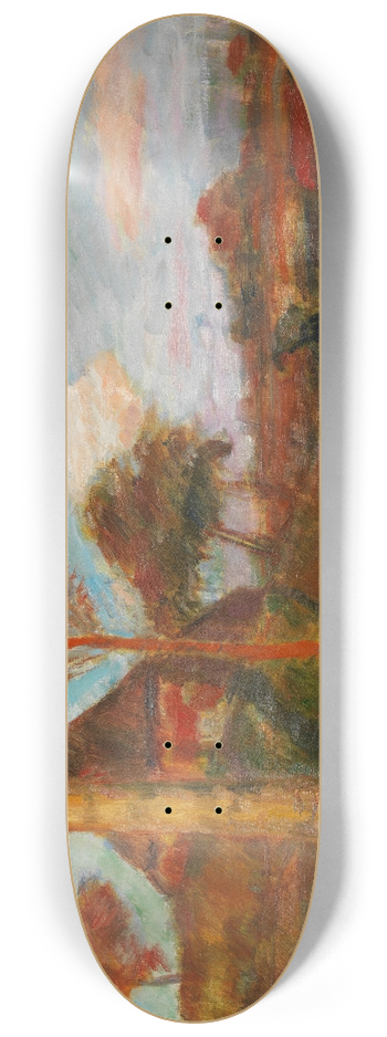 Otto Modersohn - Herbstliche Abendsonne im Moor 8.25 inch art skate deck