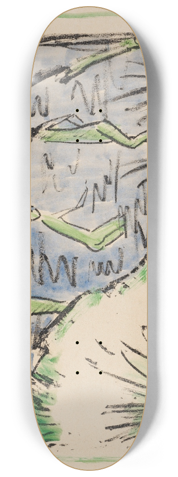 Otto Mueller - Zwei Knaben im Wasser und ein Mdchen am Ufer 8.25 inch art skate deck