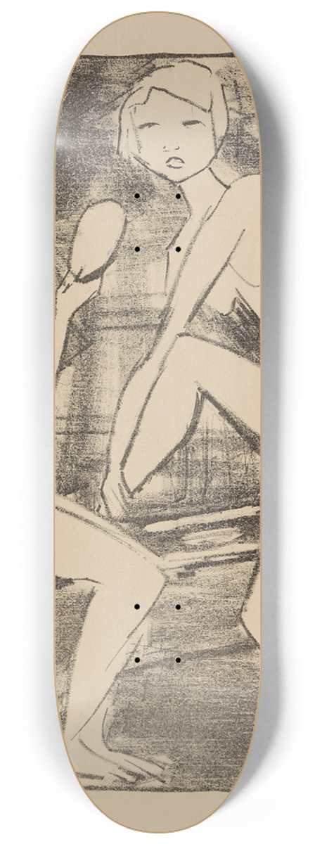 Otto Mueller - Zwei Mdchen mit Handspiegel 8.25 inch art skate deck
