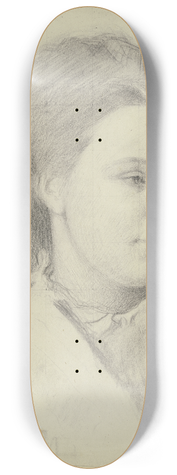 Otto Scholderer - Bildnis einer jungen Frau in Dreiviertelansicht 8.25 inch art skate deck