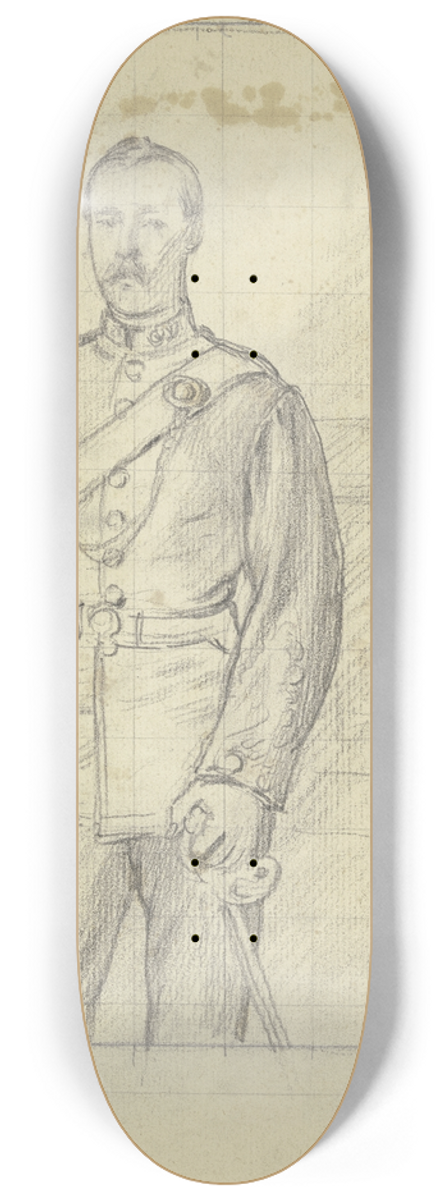 Otto Scholderer - Bildnis eines Mannes in Uniform, Dreiviertelfigur 8.25 inch art skate deck