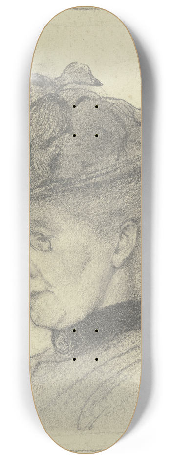 Otto Scholderer - Bildnis Luise Scholderer mit Hut 8.25 inch art skate deck