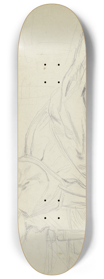 Otto Scholderer - Luise Scholderer an einem Stuhl kauernd 8.25 inch art skate deck