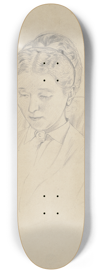 Otto Scholderer - Luise Scholderer, im Lehnstuhl sitzend 8.25 inch art skate deck