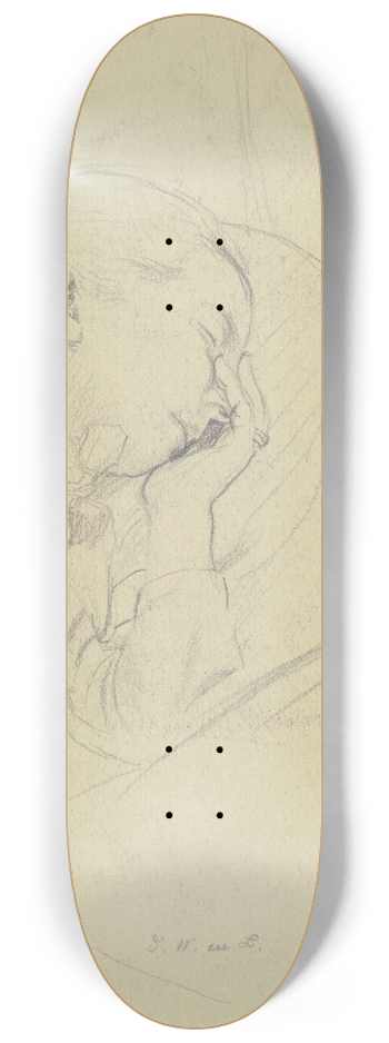 Otto Scholderer - Luise Scholderer schlafend 8.25 inch art skate deck