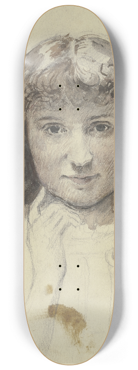 Otto Scholderer - Portrait of a girl 8.25 inch art skate deck