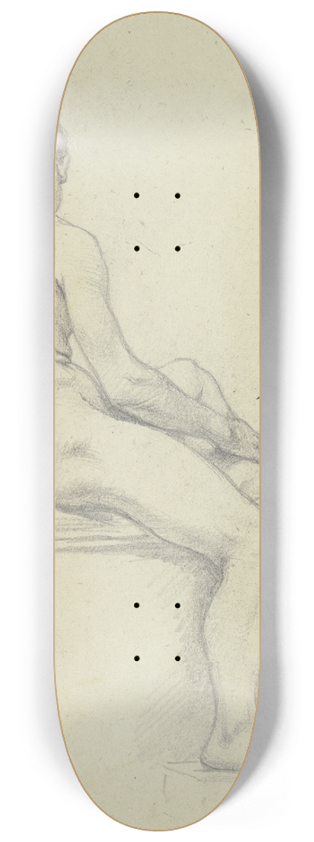 Otto Scholderer - Sitzender mnnlicher Rckenakt 8.25 inch art skate deck