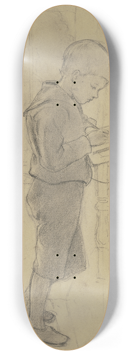 Otto Scholderer - Victor Scholderer am Schreibpult stehend 8.25 inch art skate deck