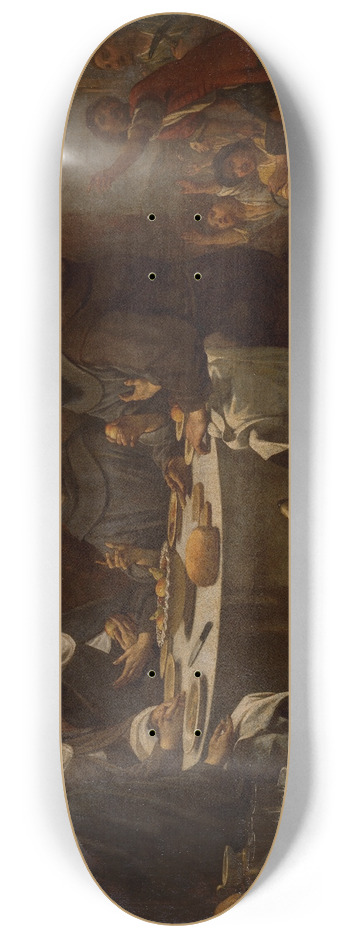 Antoni Viladomat - Saint Francis and Saint Clare at Supper in the Convent of Saint Damian 8.25 inch art skate deck