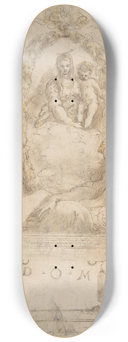 Parmigianino - Design for the Tomb of a Youth 8.25 inch art skate deck