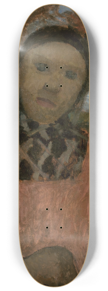 Paula Modersohn-Becker - Girl in dusk with plaid blouse 8.25 inch art skate deck