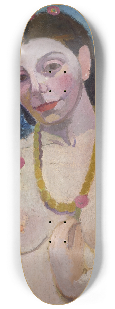 Paula Modersohn-Becker - Self-Portrait as a Half-Length Nude with Amber Necklace II 8.25 inch art skate deck