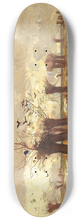 Paul Baum - Moorlandschaft mit Kopfweiden 8.25 inch art skate deck