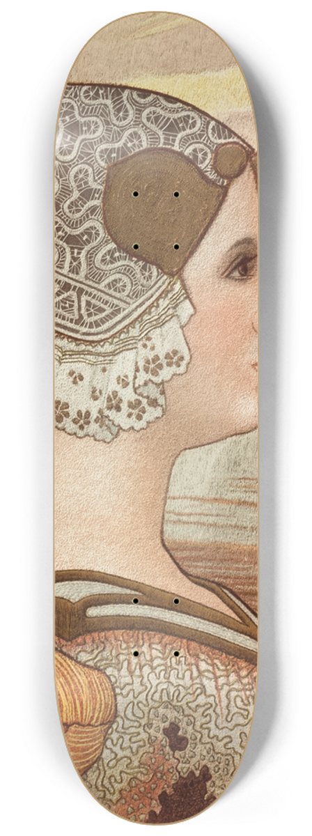 Paul Berthon - Dutch Lady with Tulips 8.25 inch art skate deck