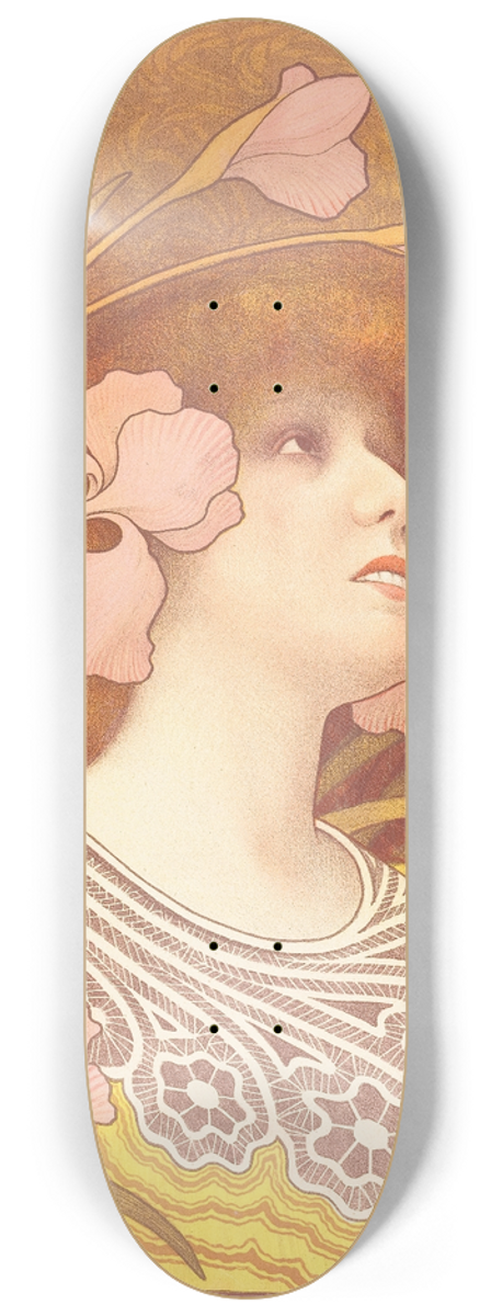 Paul Berthon - Sarah Bernhardt as Melisande 8.25 inch art skate deck