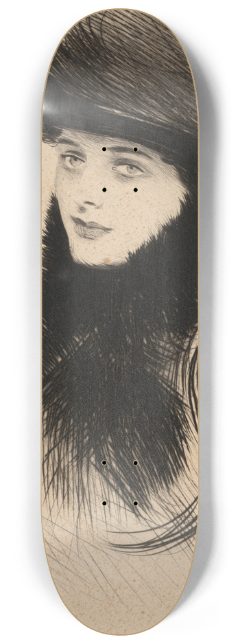 Paul Csar Helleu - Portrait de femme au chapeau 8.25 inch art skate deck