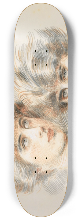 Paul Csar Helleu - Studies For Ellens Face 8.25 inch art skate deck