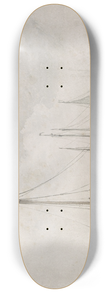 Anton Mauve - Fishing Boats on the Beach in Winter 8.25 inch art skate deck