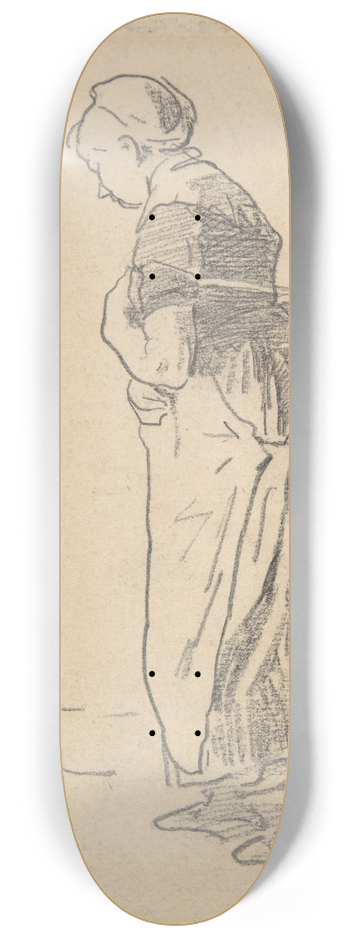 Anton Mauve - Woman pulling a tow rope. 8.25 inch art skate deck