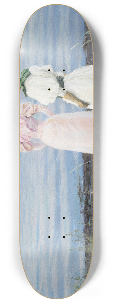 Paul Fischer - Ved stranden i Hellerup. Frk. Elisabeth Fischer og frk. Anna Pauline Bruun en sommerdag p stranden i Hellerup 8.25 inch art skate deck