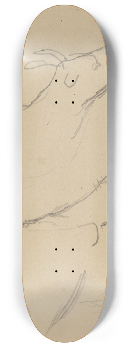 Paul Gauguin - Studies of a Cow (verso) 8.25 inch art skate deck